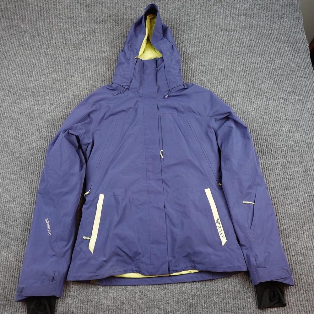 Roxy Goretex Ski Snowboard Jacket Womens Medium Purple Hooded Waterproof